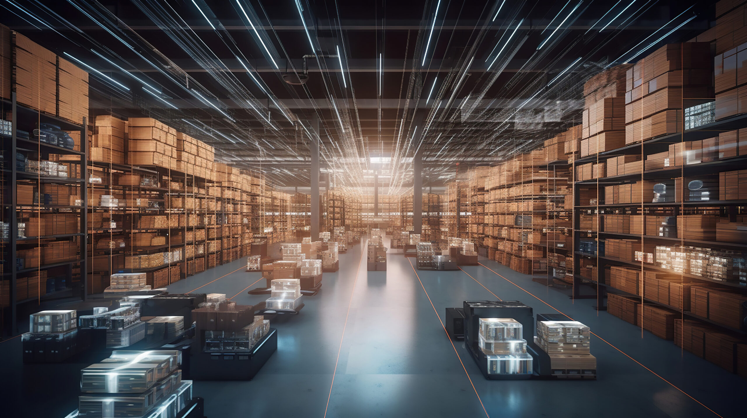 Futuristic Technology Retail Warehouse: Digitalization and Visua